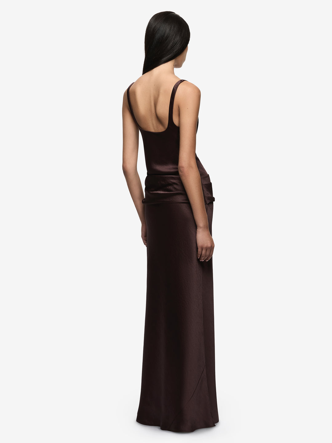 MELODY COWL NECK MAXI DRESS - DARK CHOCOLATE