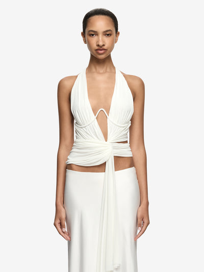 ARIANNA HALTER TOP - IVORY