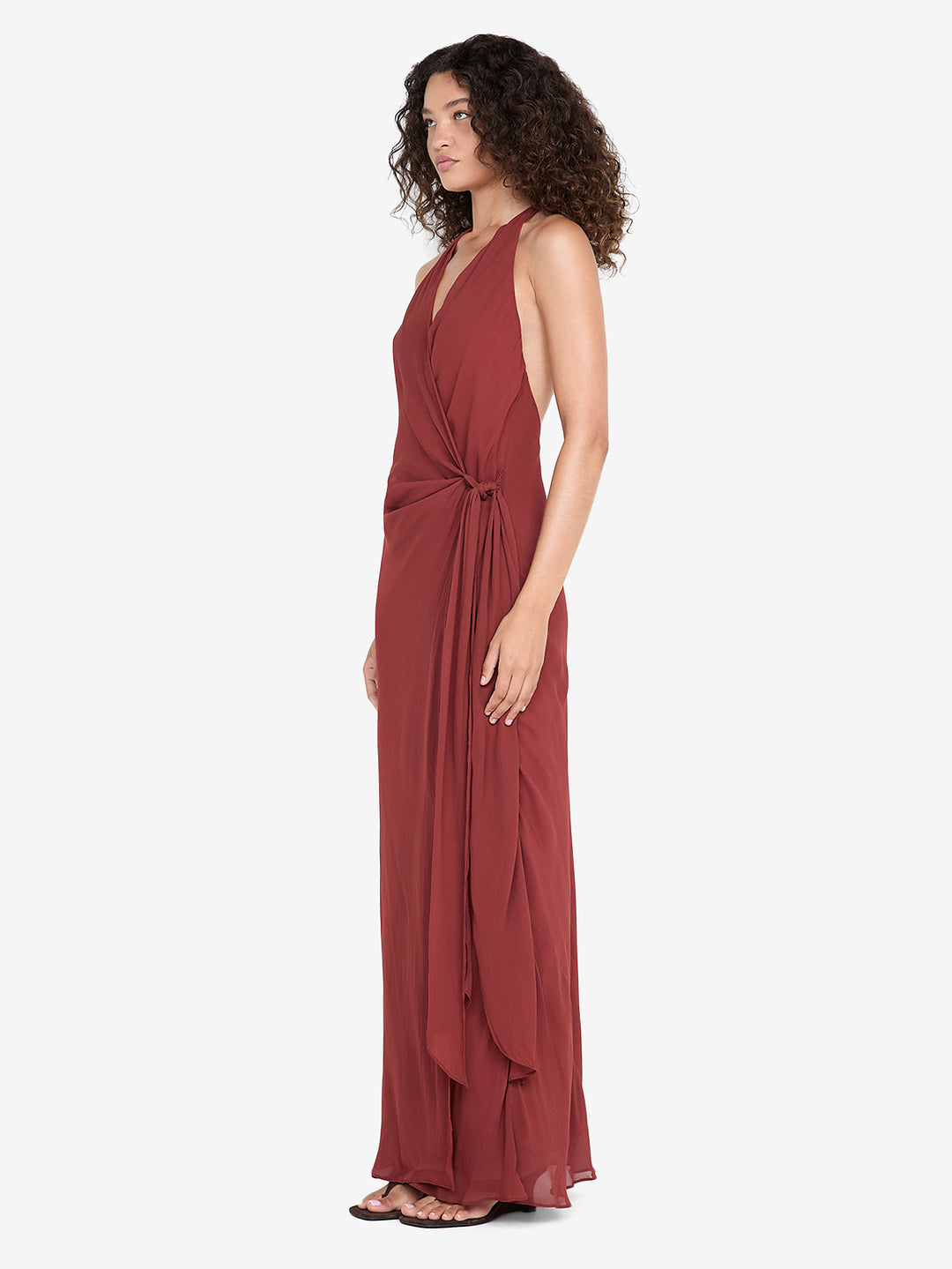 SONEVA WRAP DRESS - RUST