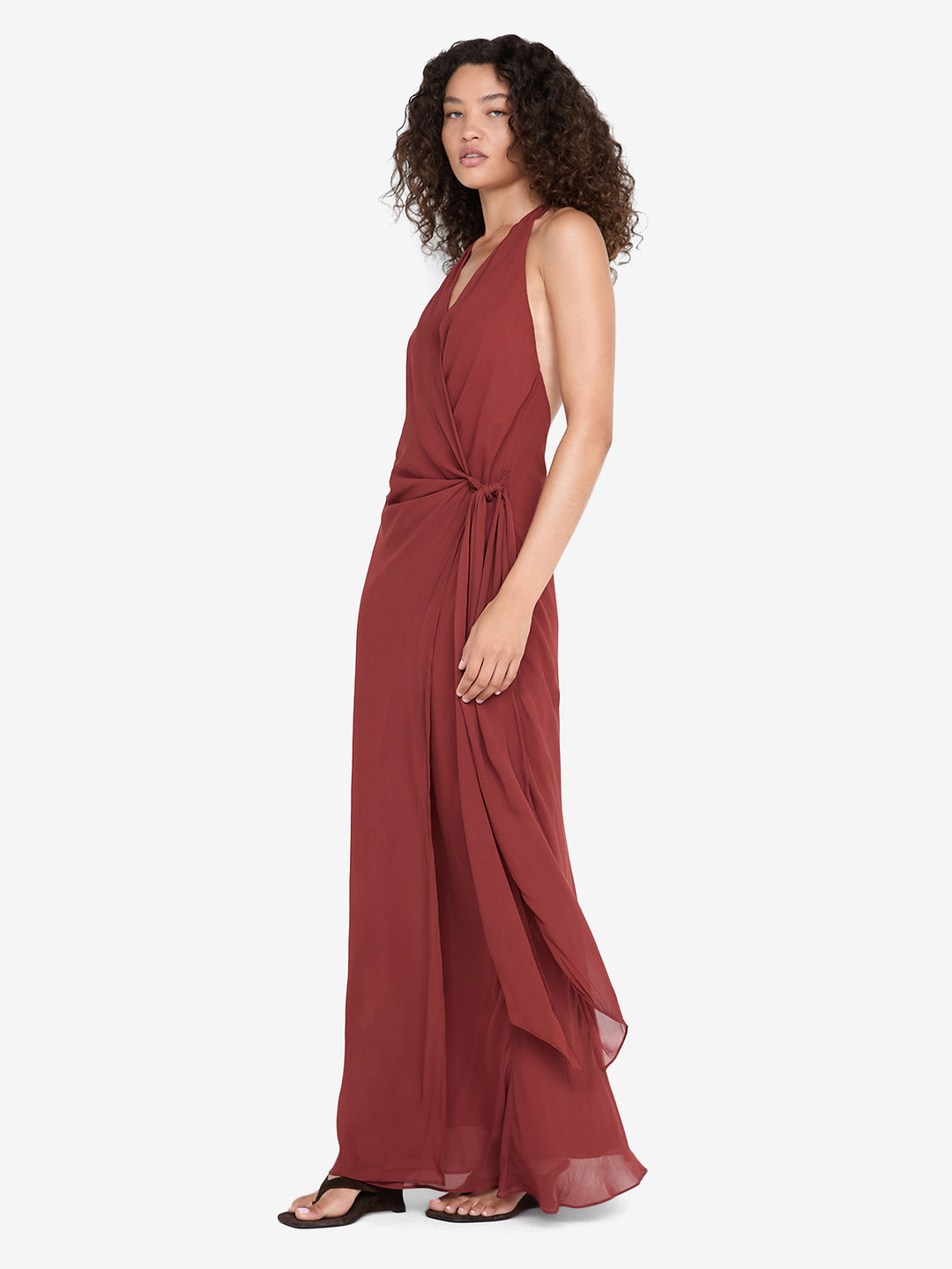 SONEVA WRAP DRESS - RUST