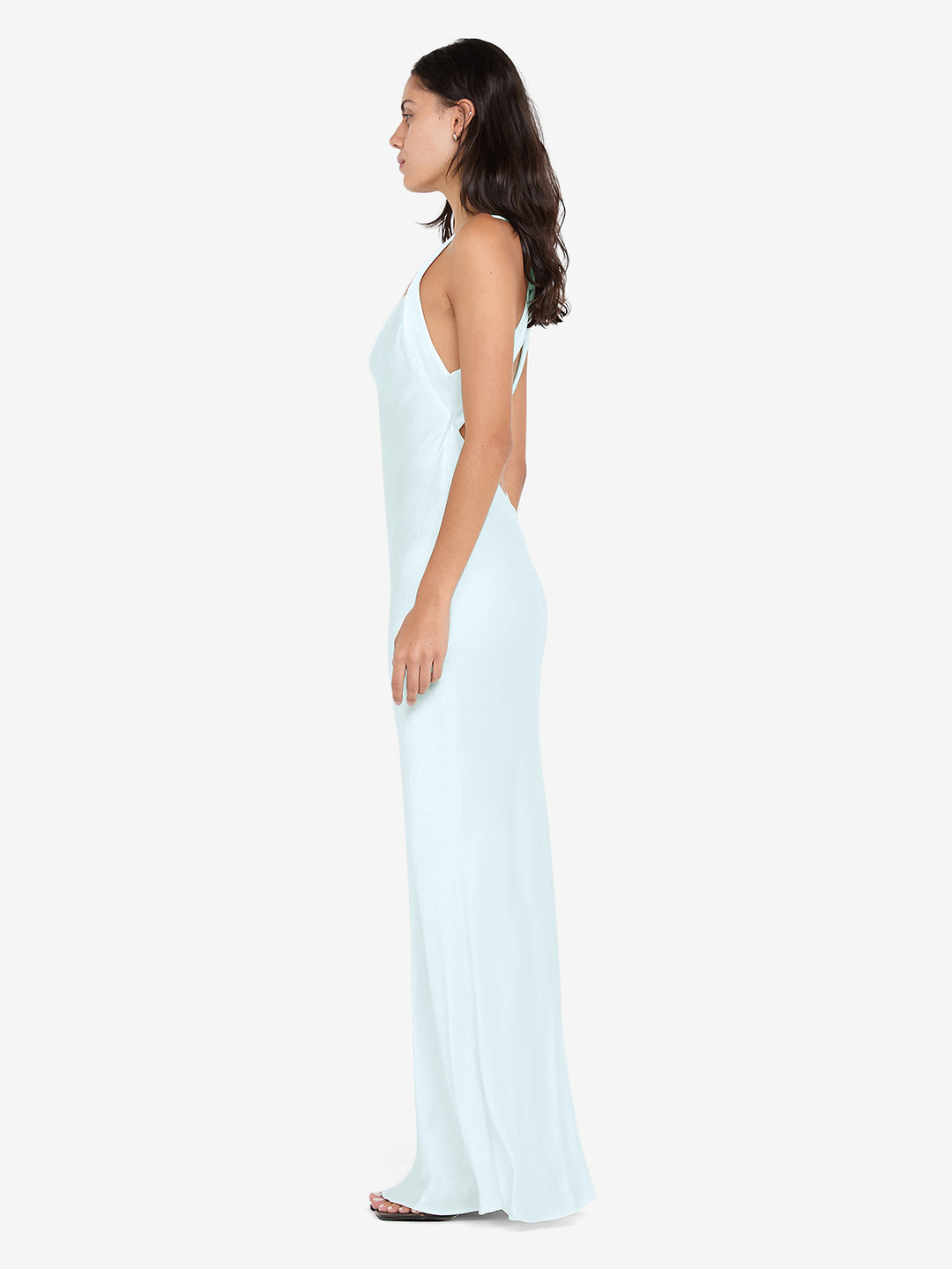GIA HALTER MAXI DRESS - ARCTIC BLUE