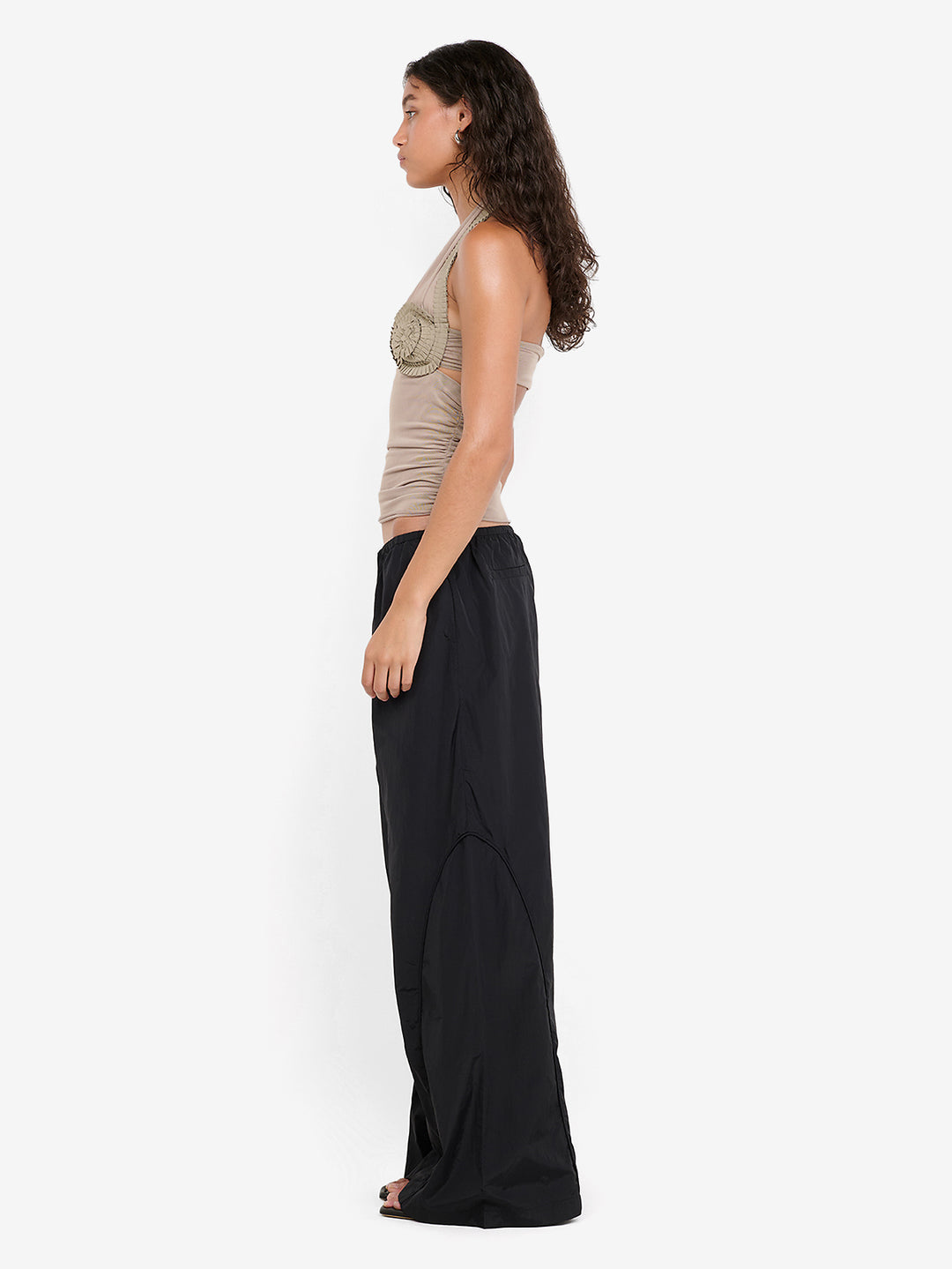 DANTE SPIRAL HALTER TOP - TAUPEE