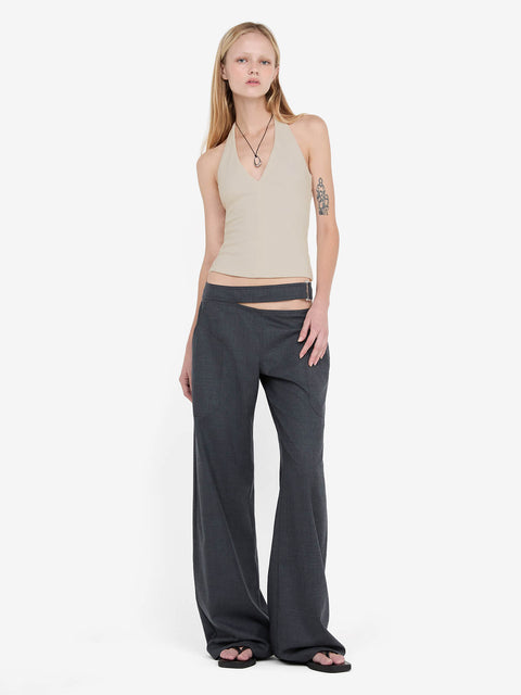 IONE HALTER TOP - TAUPEE