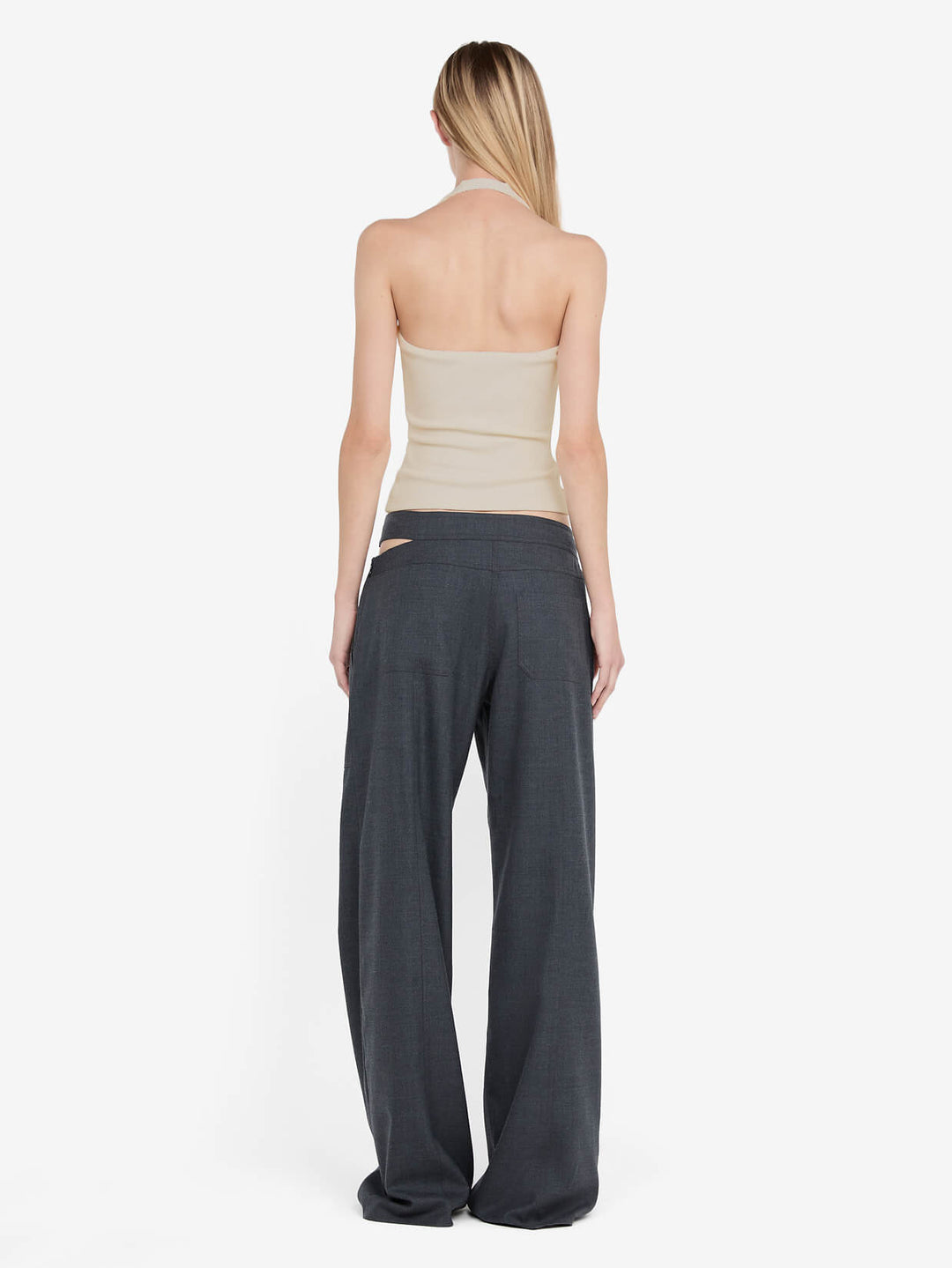 IONE HALTER TOP - TAUPEE