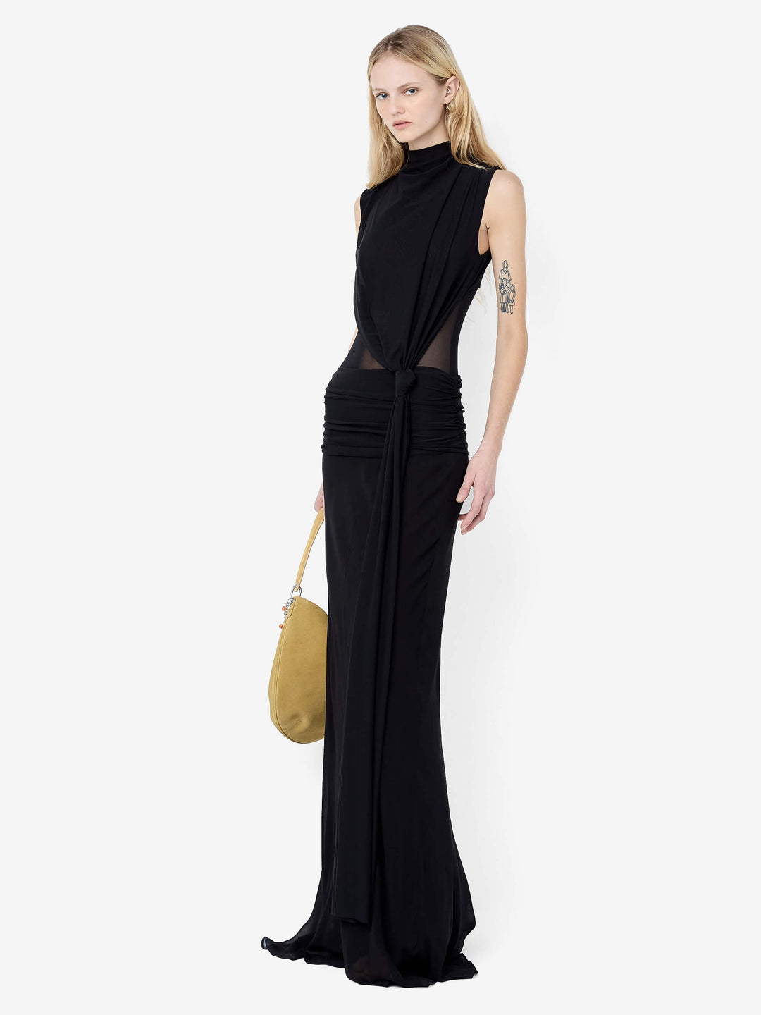 CASSIS KNOT MAXI DRESS - BLACK