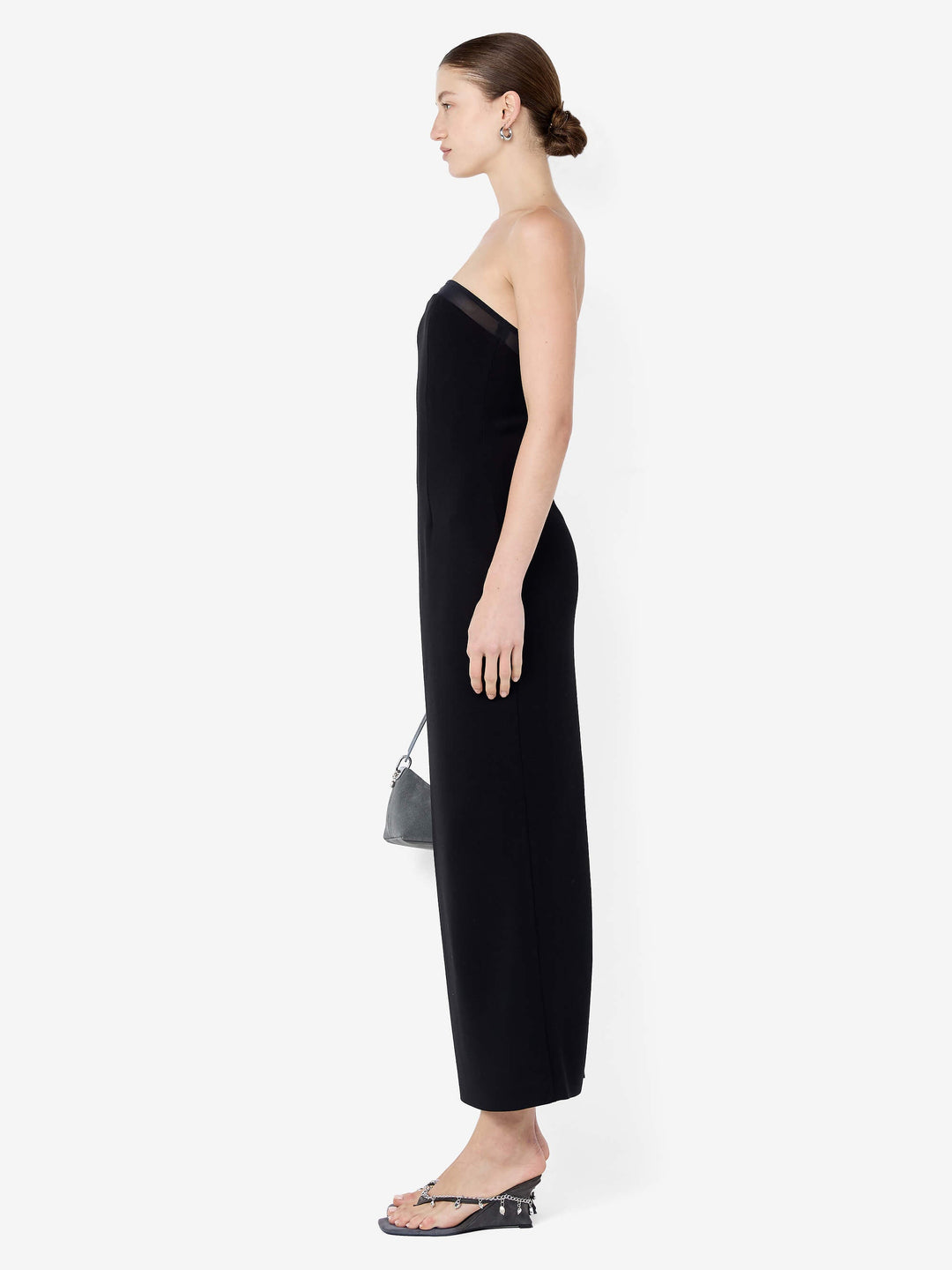 ROMEE STRAPLESS MIDI DRESS - BLACK