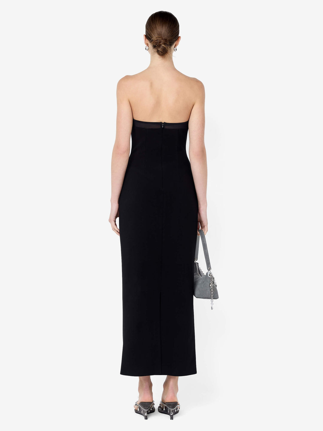ROMEE STRAPLESS MIDI DRESS - BLACK