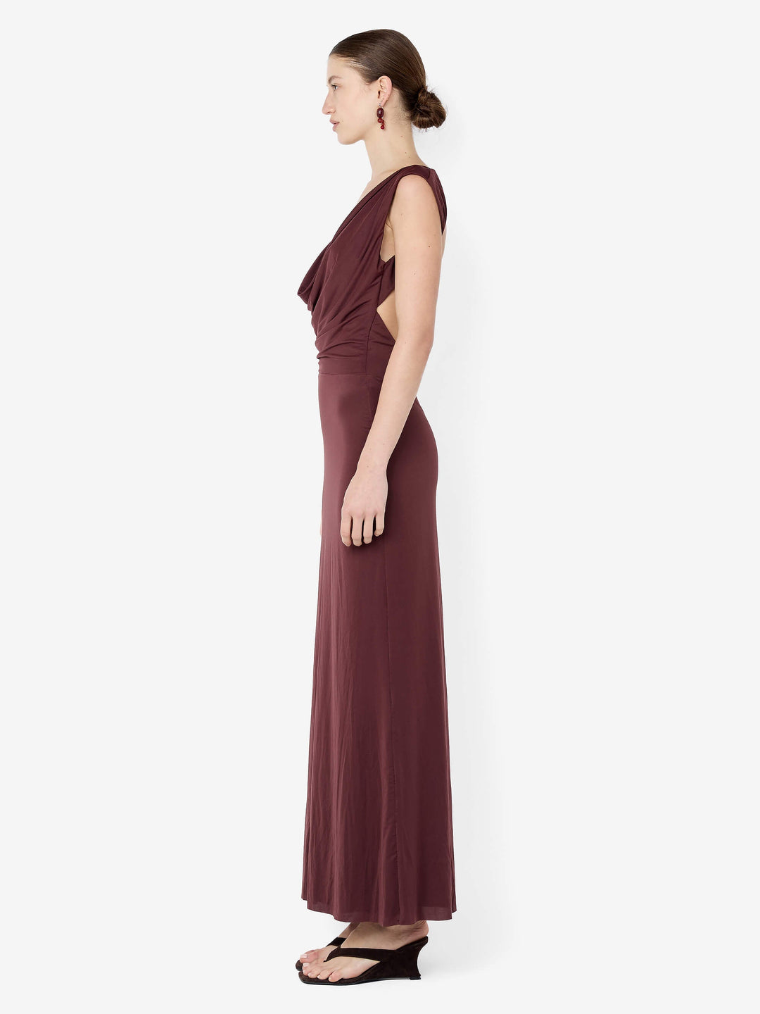 BRIGITTE COWL NECK MAXI DRESS - BLACKBERRY 10 BRIGITTE COWL NECK MAXI DRESS - BLACKBERRY 10