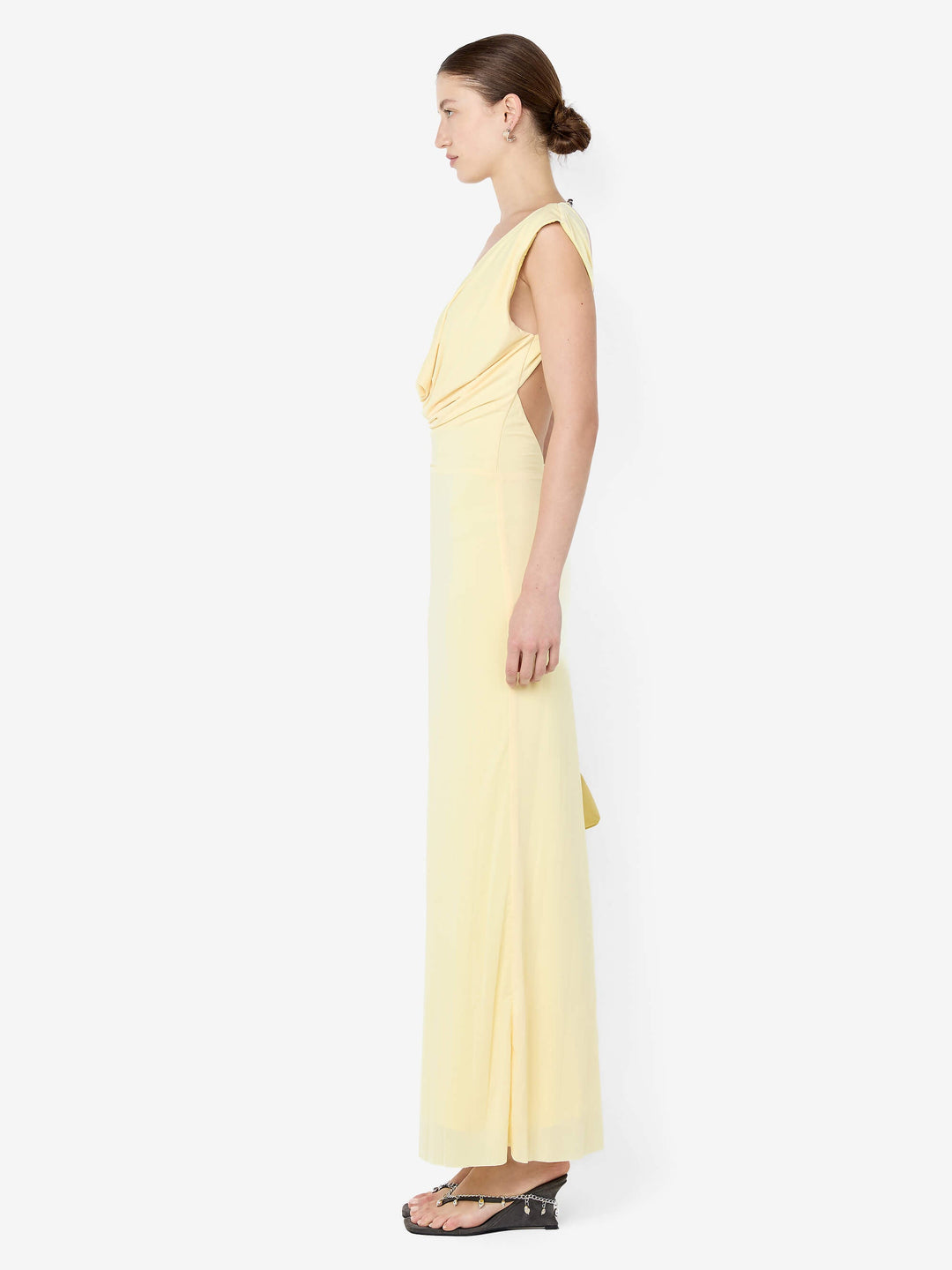 BRIGITTE COWL NECK MAXI DRESS - ICE YELLOW