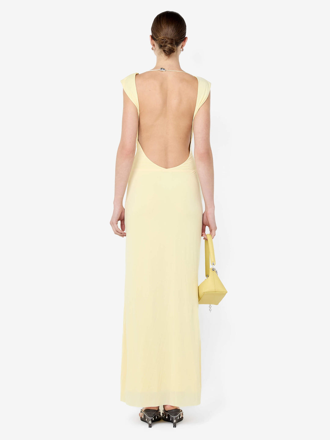 BRIGITTE COWL NECK MAXI DRESS - ICE YELLOW