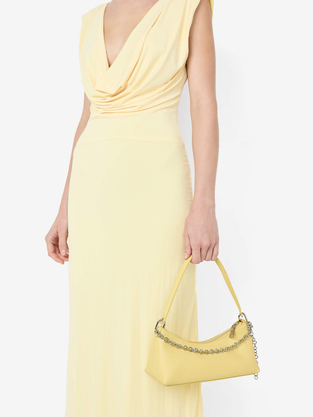 BRIGITTE COWL NECK MAXI DRESS - ICE YELLOW
