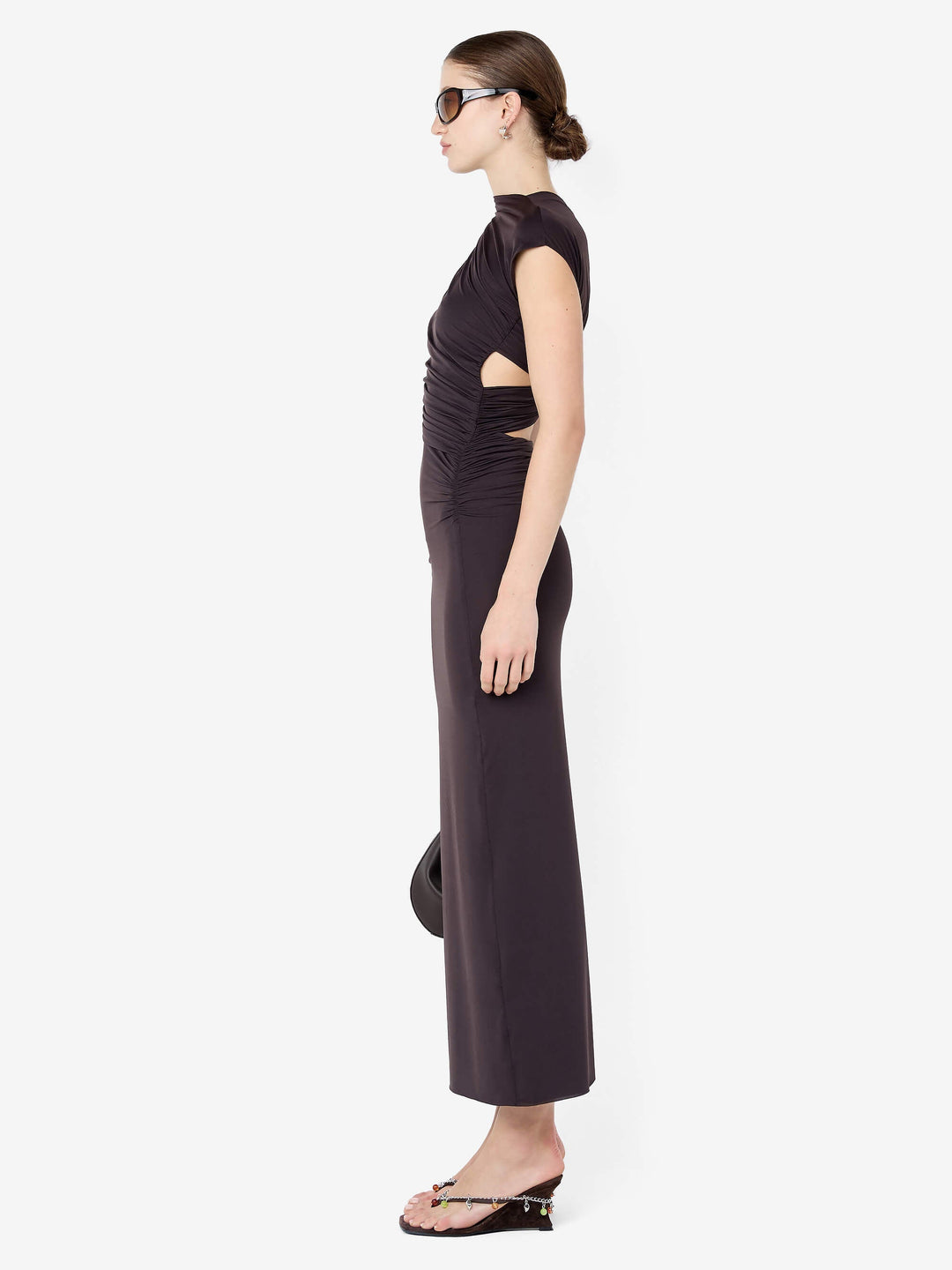SOLENNE TWIST MAXI DRESS - DARK CHOCOLATE