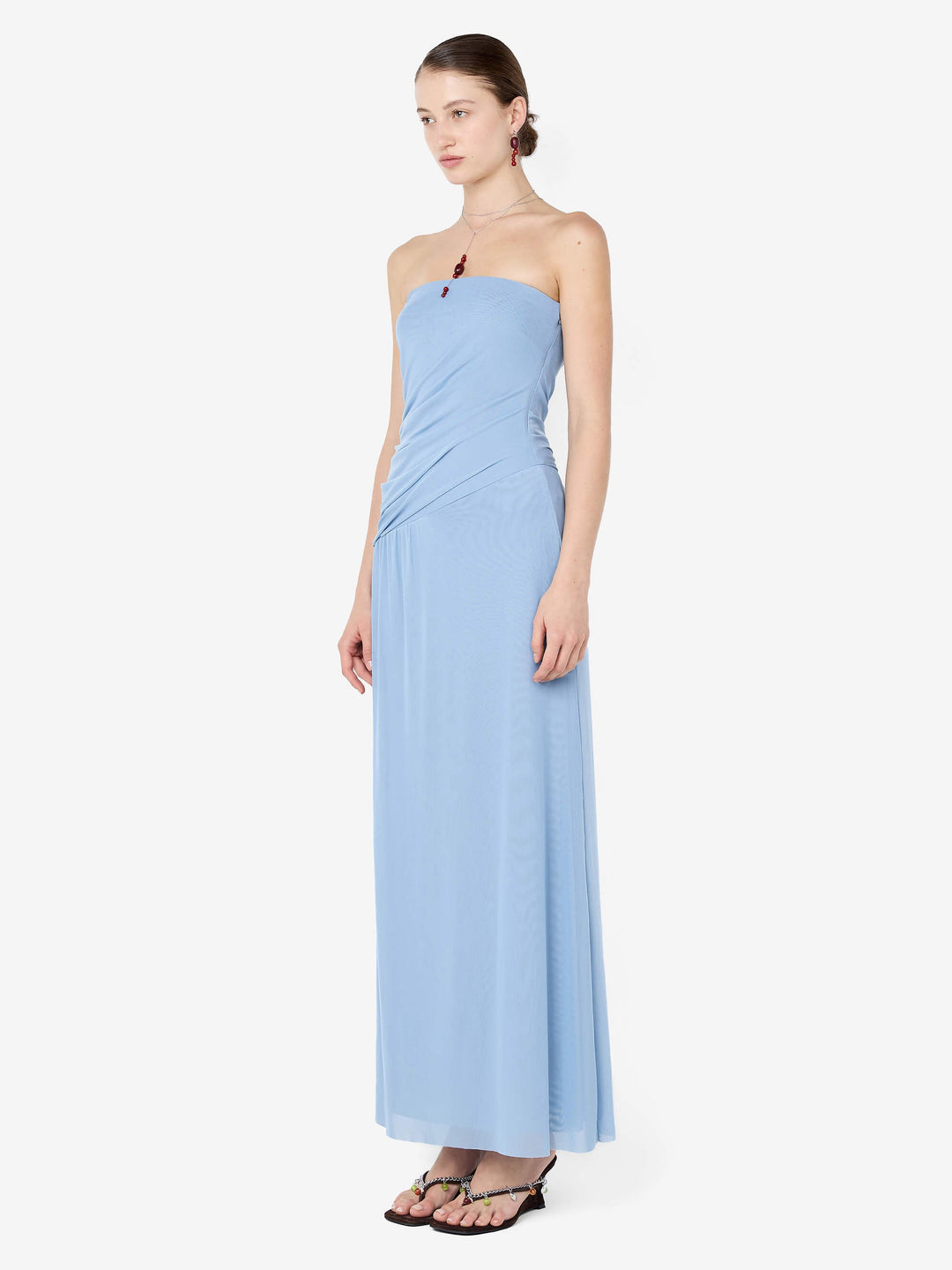 ISIDORE STRAPLESS MAXI DRESS - DENIM BLUE
