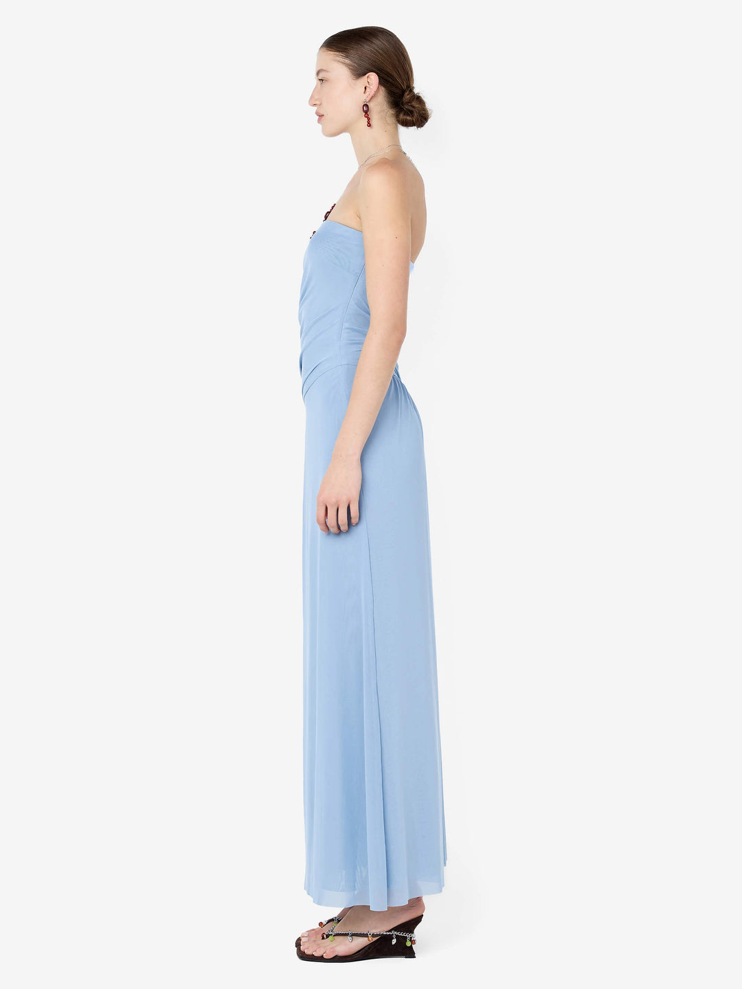 ISIDORE STRAPLESS MAXI DRESS - DENIM BLUE