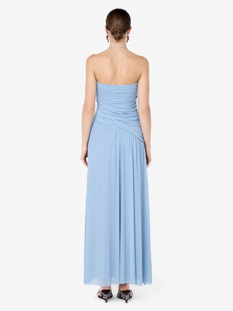 ISIDORE STRAPLESS MAXI DRESS - DENIM BLUE
