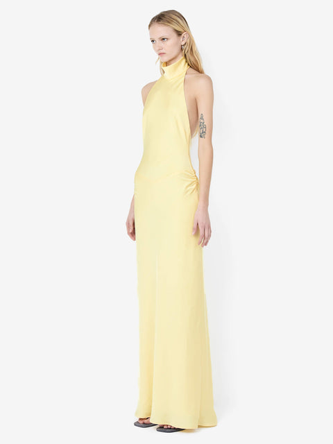 LISETTE HALTER MAXI DRESS - CITRON