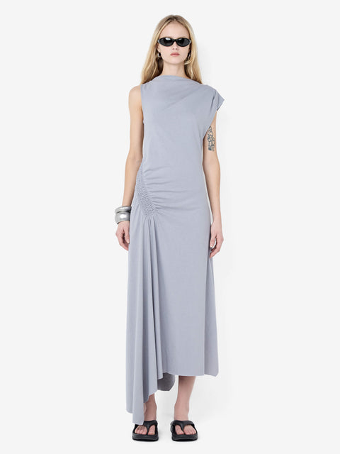 EMA ASYM DRESS - GREY BLUE
