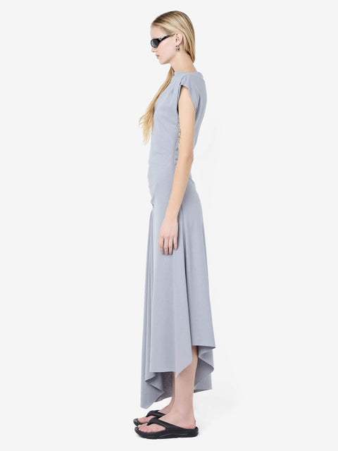 EMA ASYM DRESS - GREY BLUE
