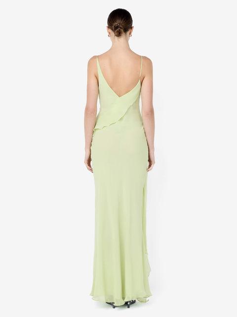 SABRINA ASYM MAXI DRESS - WASABI