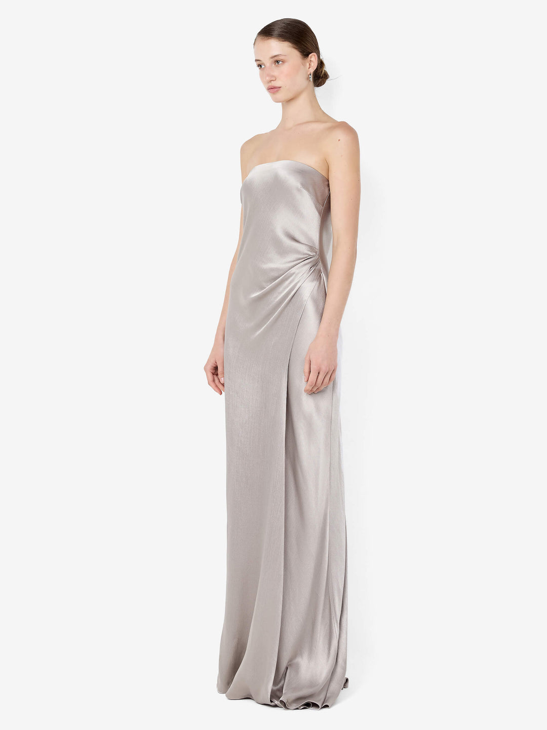 FLORENCE STRAPLESS MAXI DRESS - SILVER