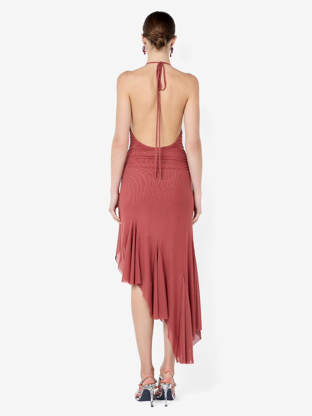 ISIDORE HALTER DRESS - GARNET