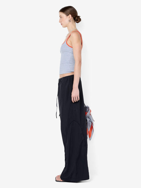 LANA SQUARE NECK TANK - GREY MARLE/TANGERINE