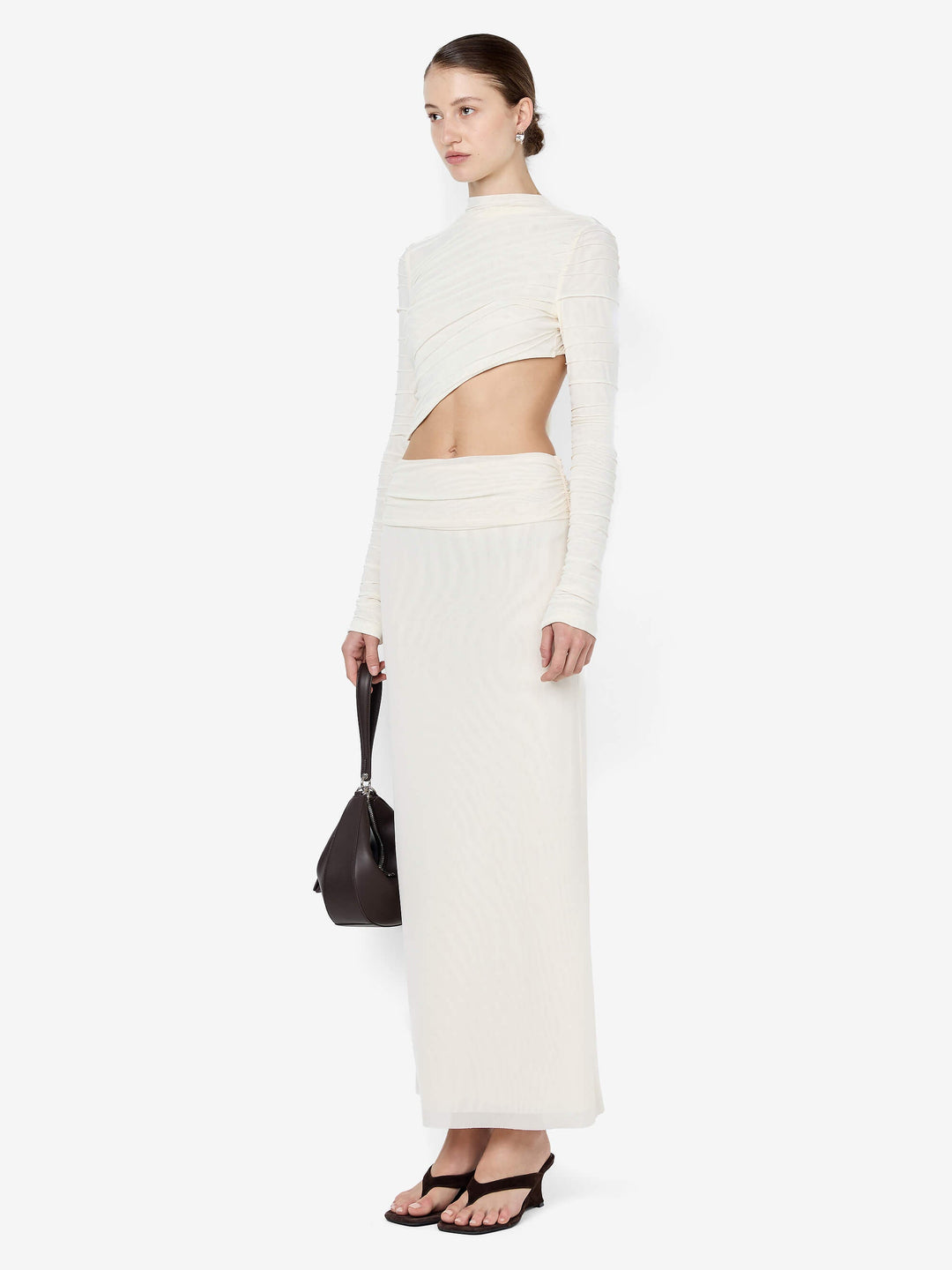 BRENNA PINTUCK TOP - SNOW