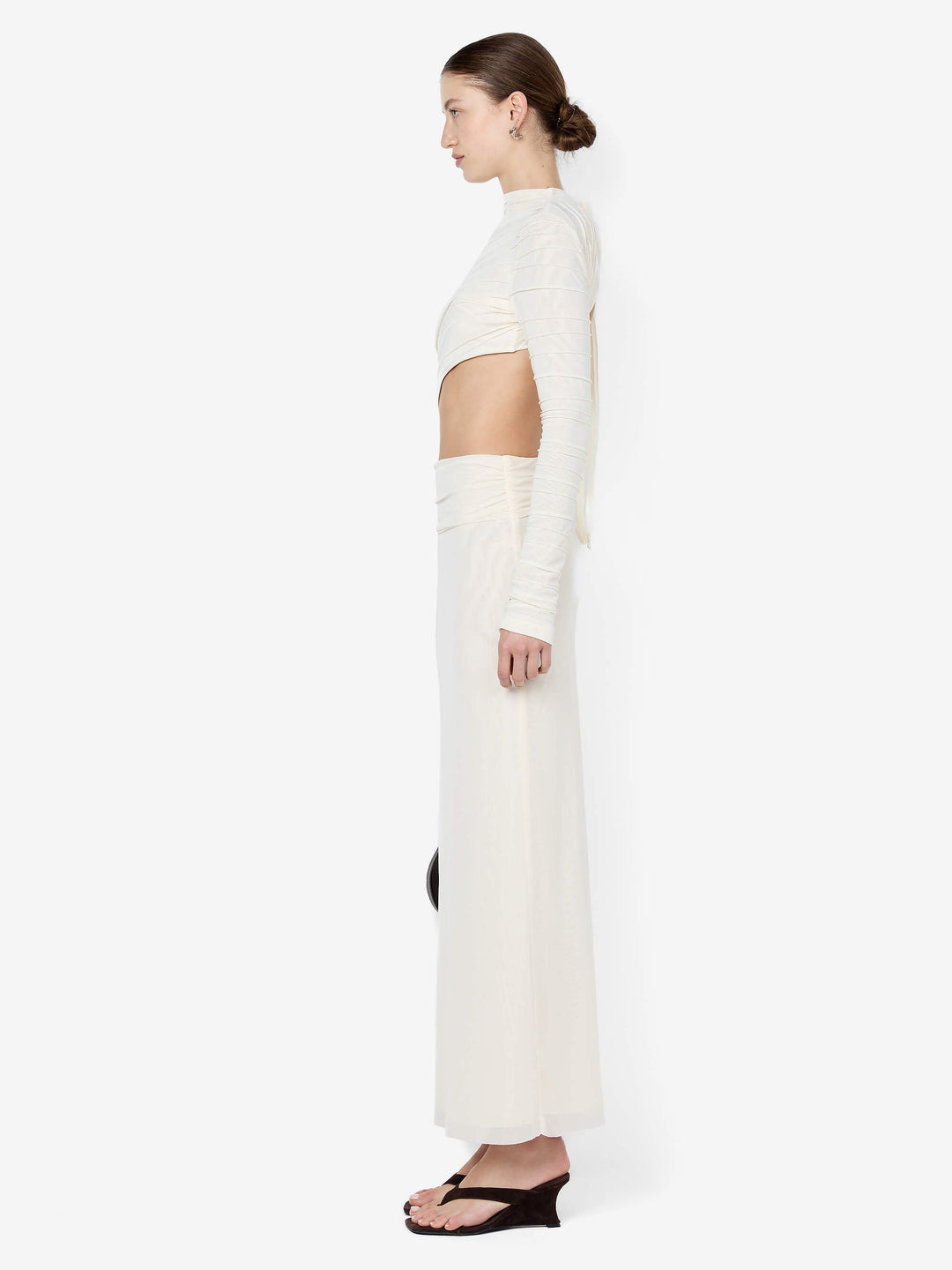 BRENNA PINTUCK TOP - SNOW