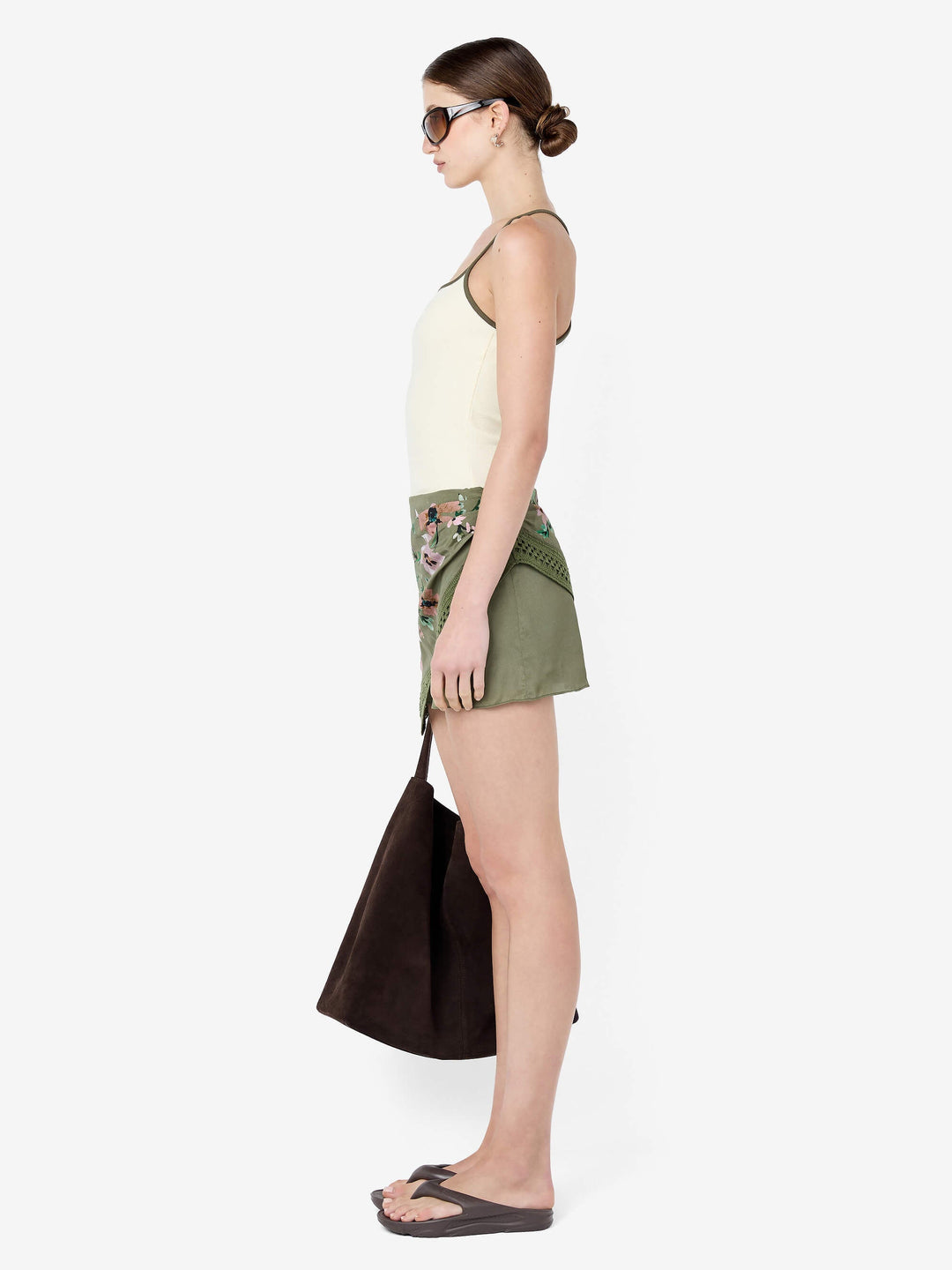 AYLA TANK - VANILLA/OLIVE