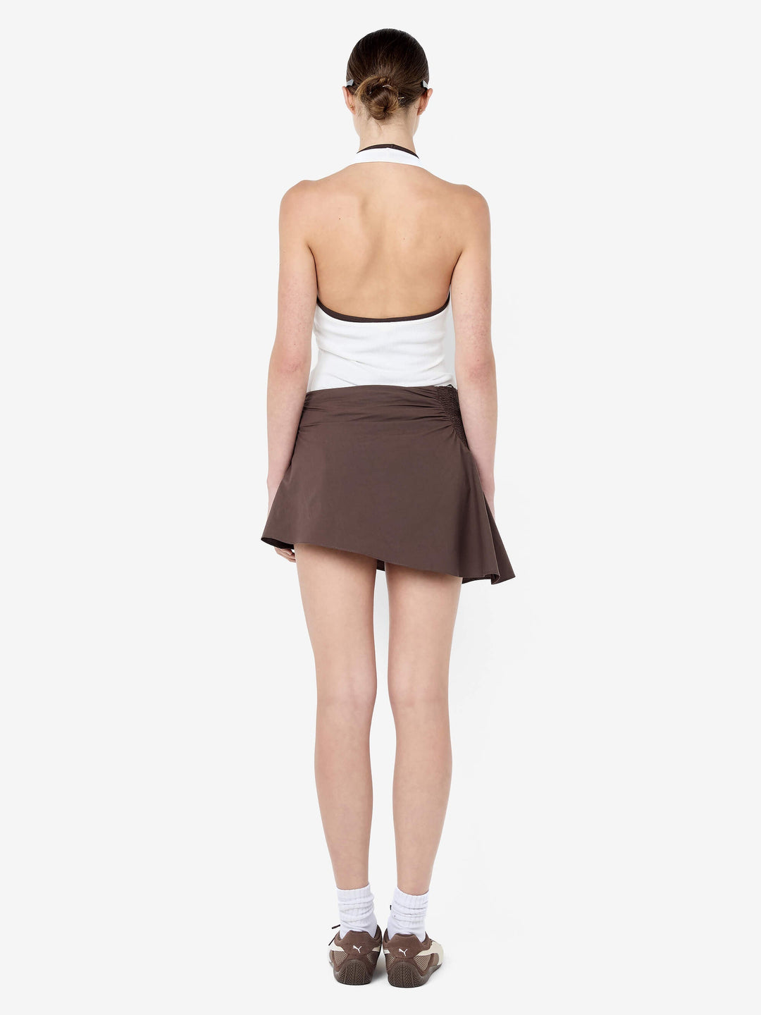 MARCELINE MINI SKIRT - DARK CHOCOLATE