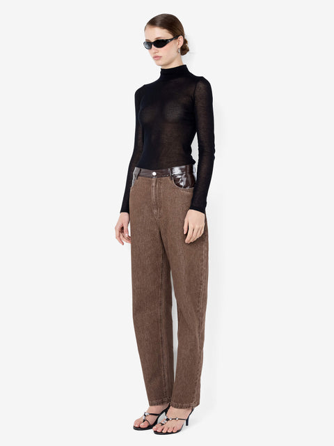 KINLEY CONTRAST JEAN - CHOCOLATE