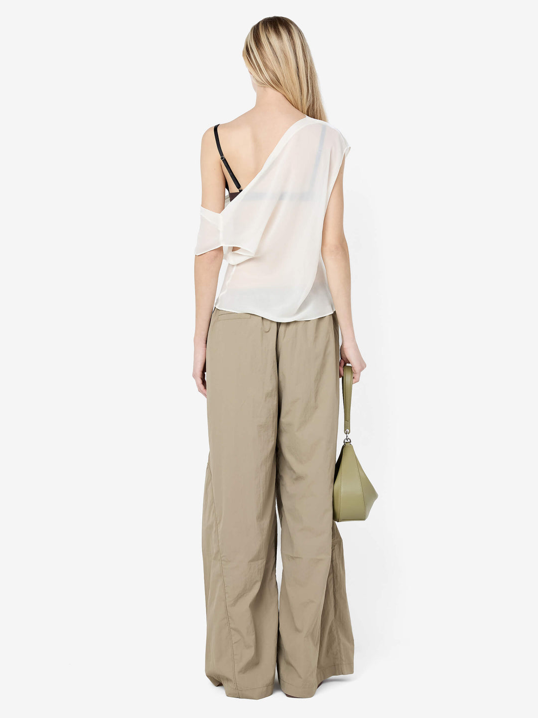 ELOISE LAYERED COWL TOP - SNOW/SLATE GREY