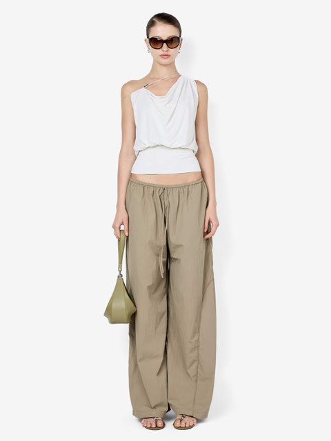 BRIGITTE COWL ASYM TOP - SNOW