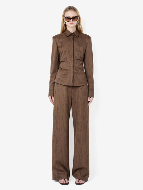 LAURENT SHIRT - WOODGRAIN CHOC