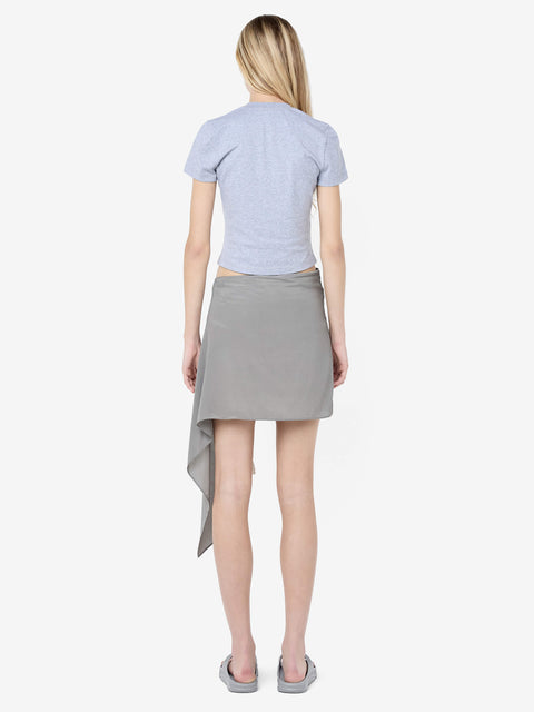 CHATEAU ASYM MINI SKIRT - SLATE GREY/IVORY