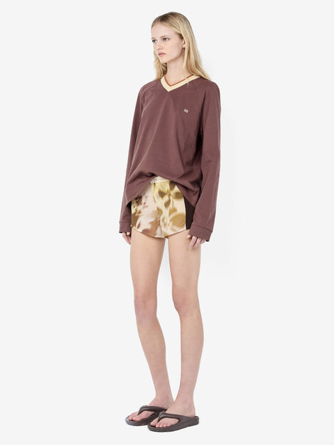 VARSITY LONG SLEEVE TEE - DARK CHOCOLATE