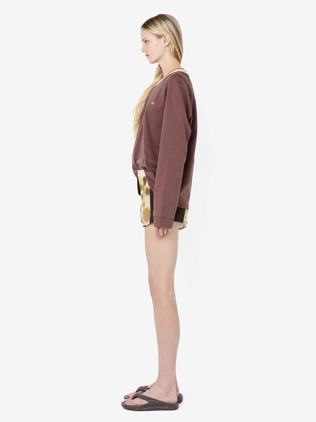 VARSITY LONG SLEEVE TEE - DARK CHOCOLATE