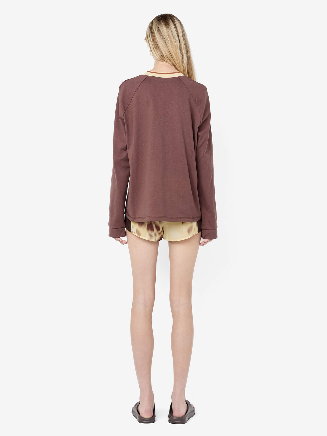 VARSITY LONG SLEEVE TEE - DARK CHOCOLATE