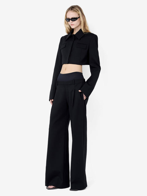 MIRREN CROPPED BLAZER - BLACK