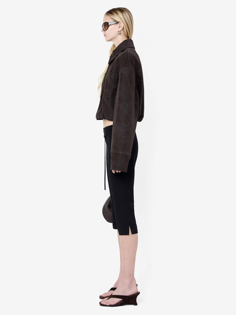 ALARIC CROPPED JACKET - ESPRESSO