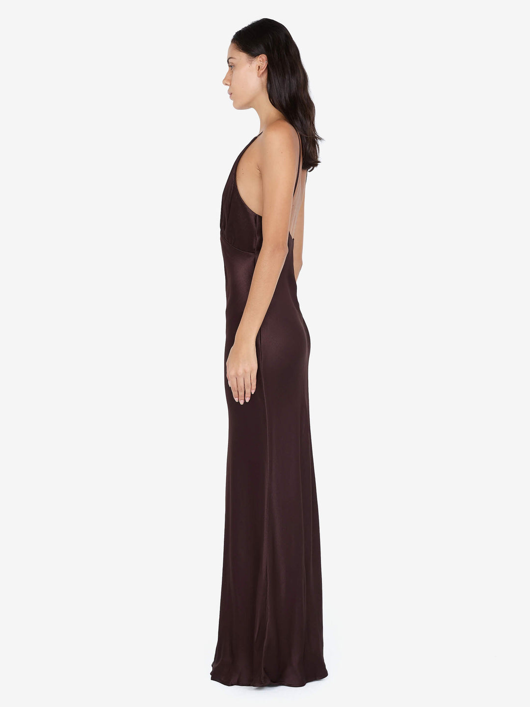 MOON DANCE V MAXI DRESS - DARK CHOCOLATE