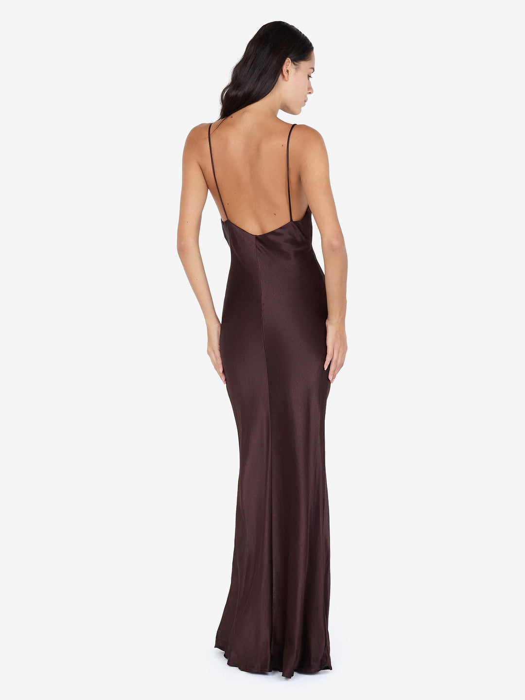 MOON DANCE V MAXI DRESS - DARK CHOCOLATE