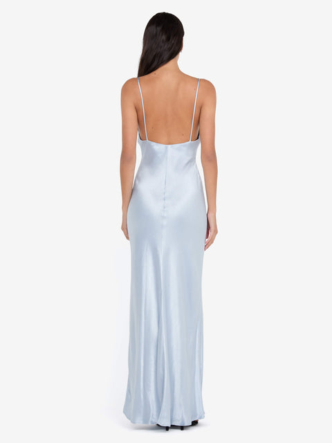 MOON DANCE V MAXI DRESS - DUSTY BLUE