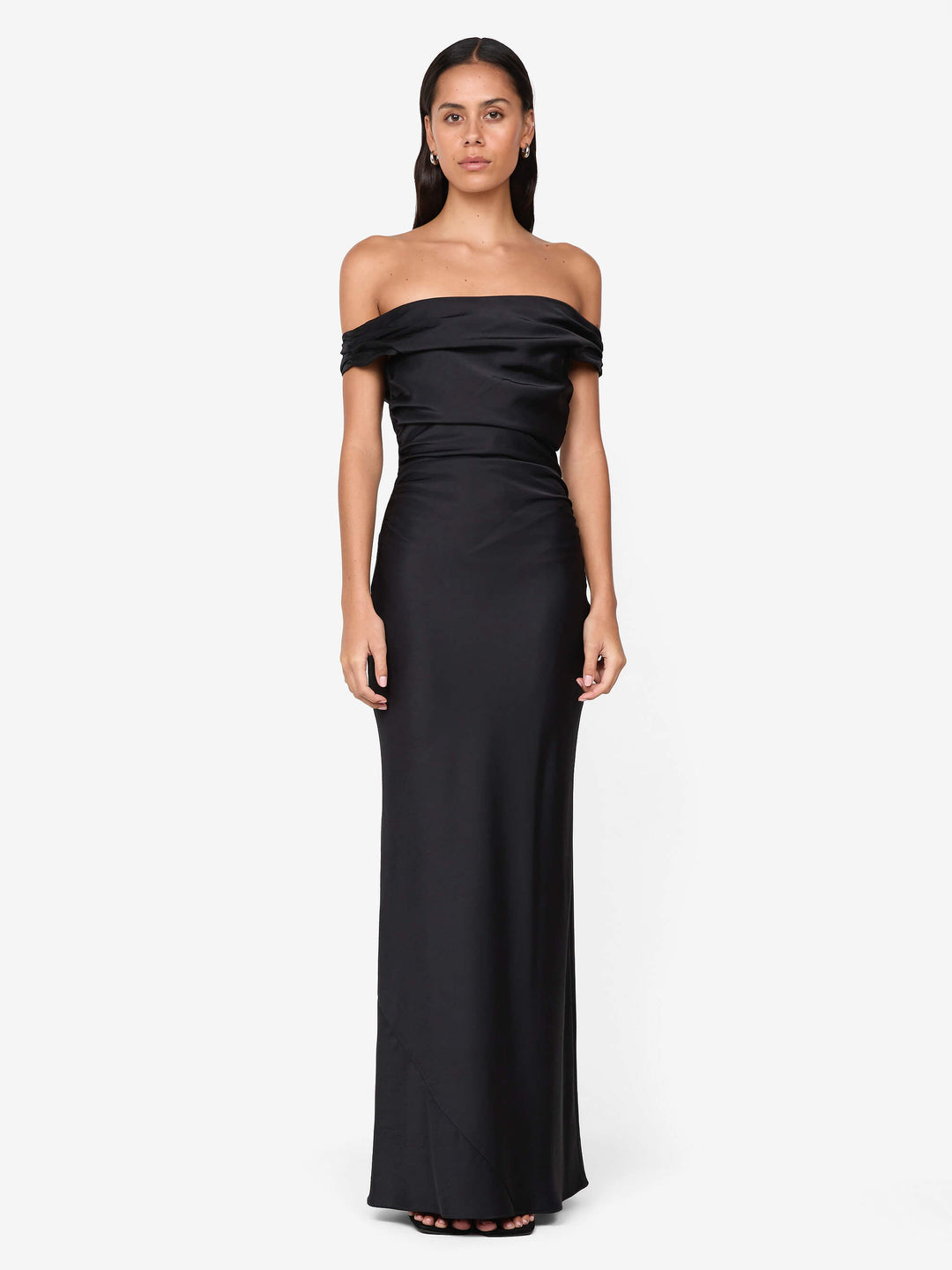knee length dresses for ladies Black Sequin Off Shoulder Maxi Dress main image 1