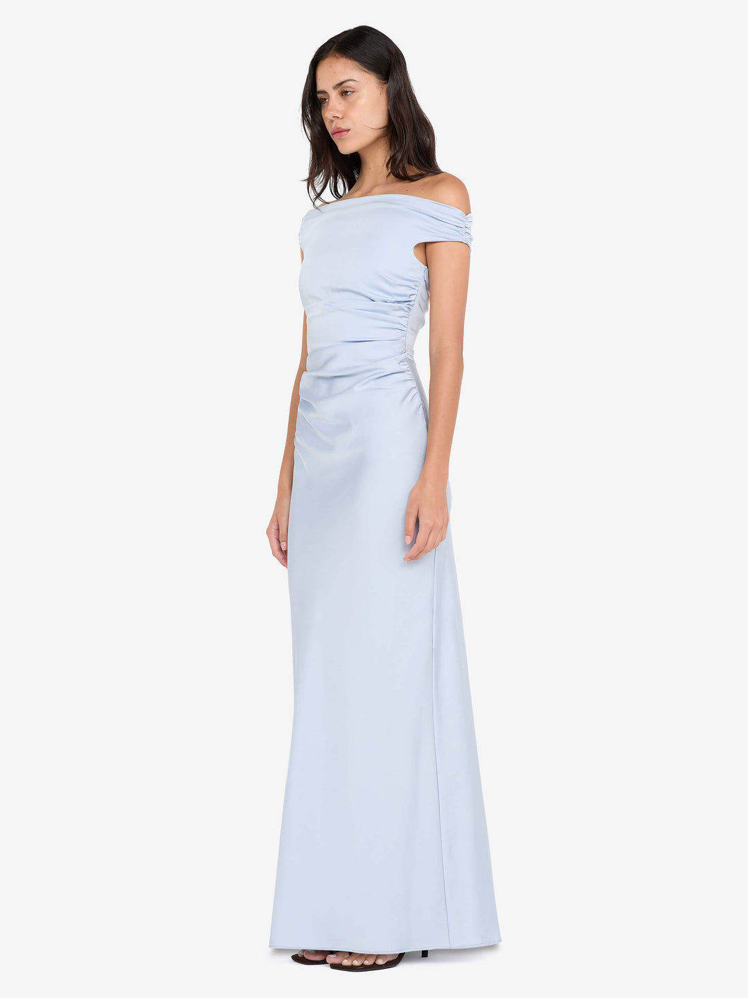 ETERNITY OFF SHOULDER MAXI - DUSTY BLUE