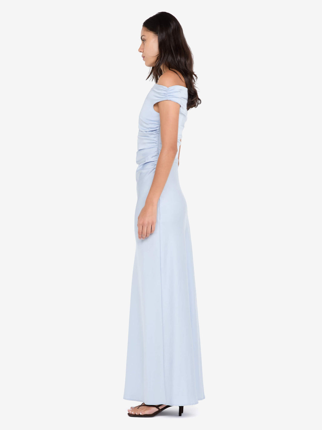 ETERNITY OFF SHOULDER MAXI - DUSTY BLUE