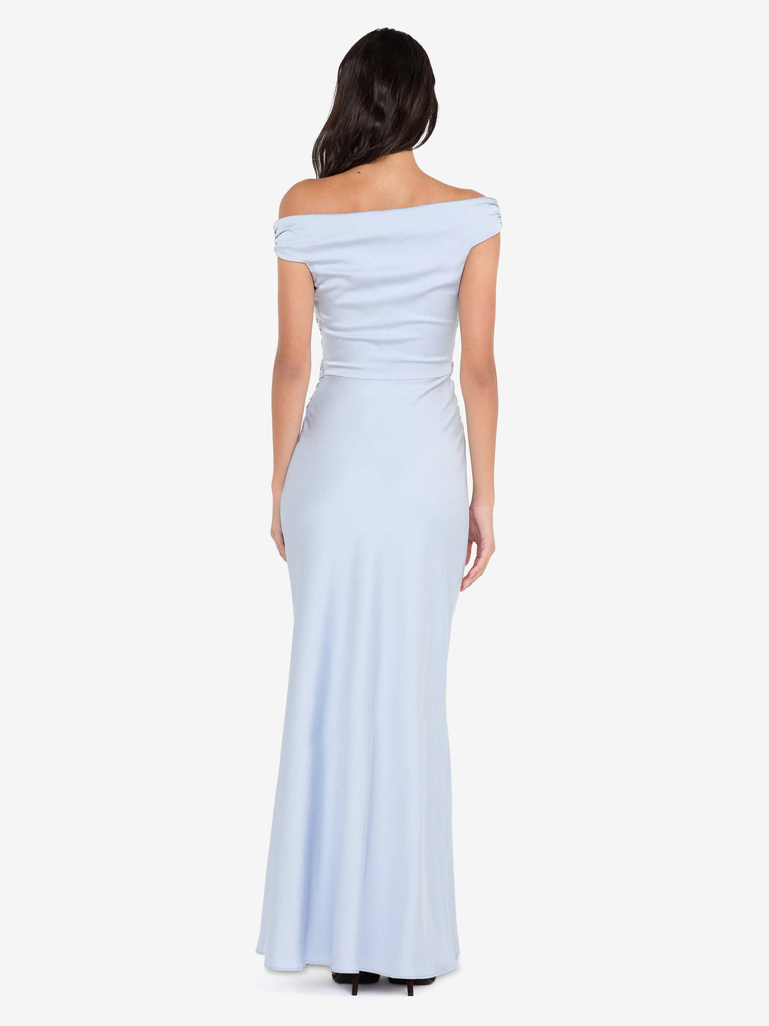ETERNITY OFF SHOULDER MAXI - DUSTY BLUE