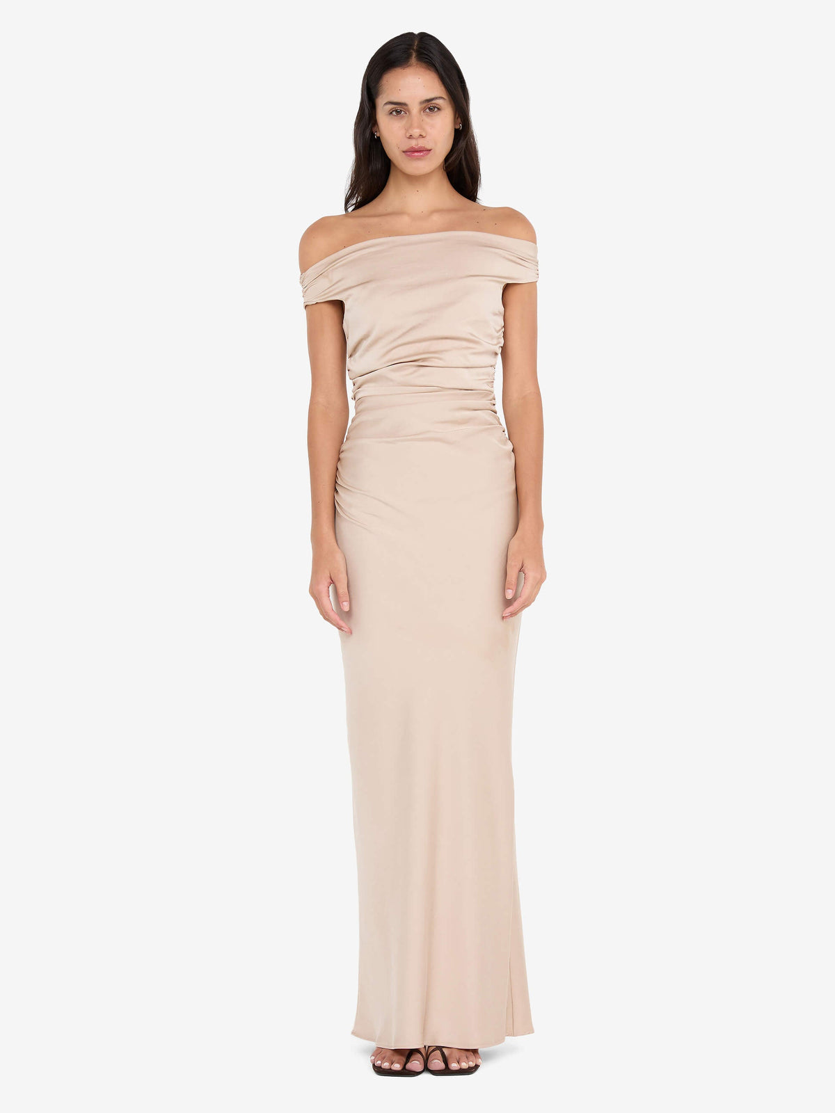 bec and bridge off the shoulder dress BEC + BRIDGE Deija Off-Shoulder Drop-Waist Maxi Dress