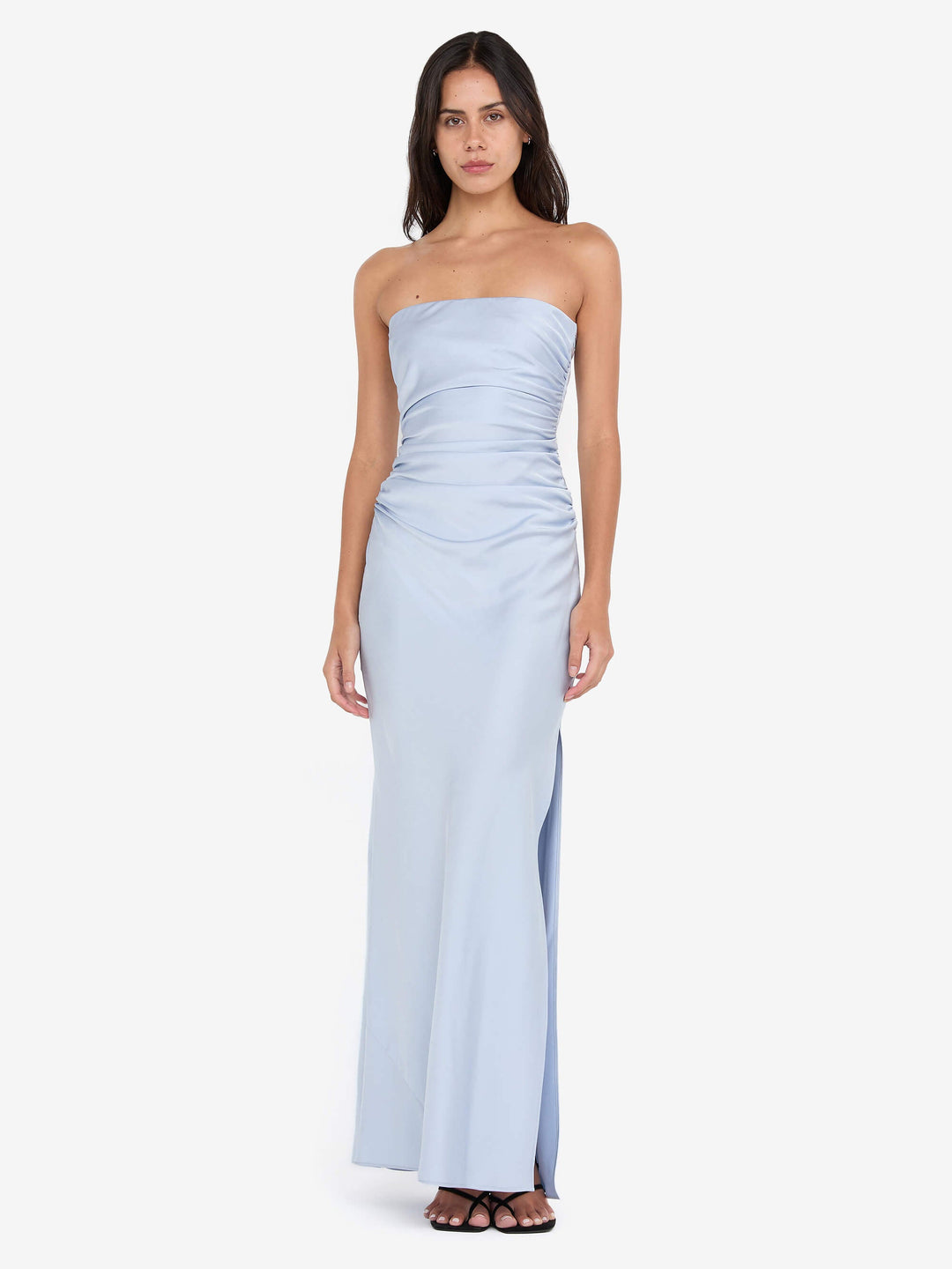 Eternity Strapless Maxi in Dusty Blue