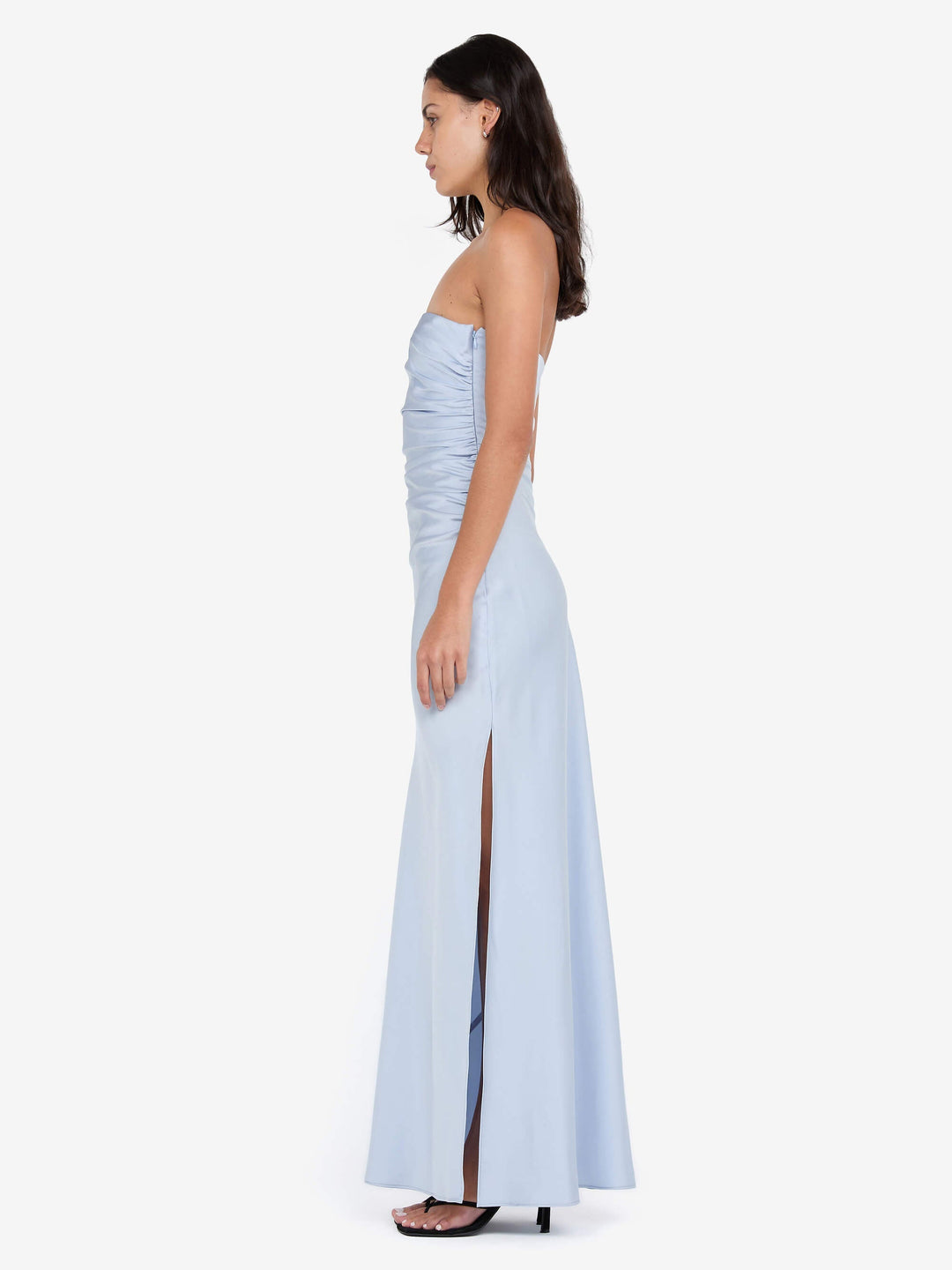ETERNITY STRAPLESS MAXI DRESS - DUSTY BLUE